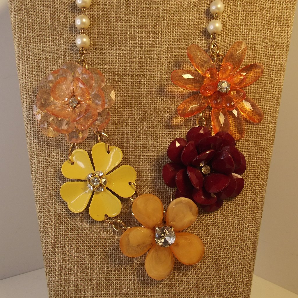 Bocar Fashion Necklace Flower Power Floral Statement Necklace